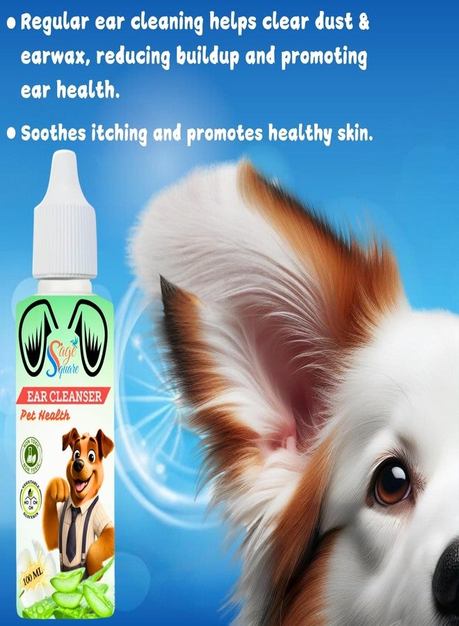 Sage Square Dog Ear Cleaner - Gentle & Effective Solution, Removes Wax, Dirt, Debris, Reduces Odor & Itching, Regular Use, Promotes Ear Health, Suitable for All Breeds & Sizes (100ml) - Image 5